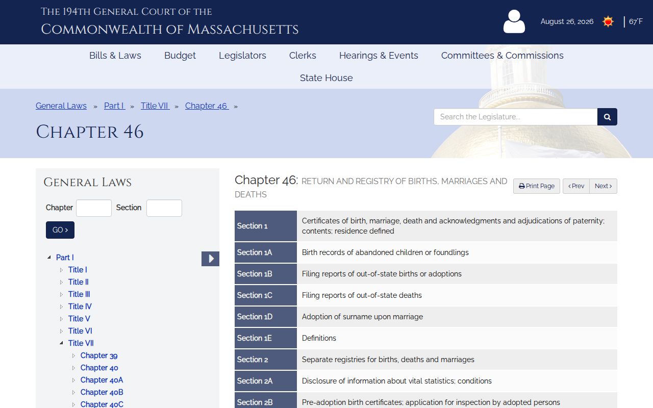 Burlington residents directory Massachusetts vital records law